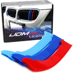 iJDMTOY Exact Fit ///M-Colored Grille Insert Trims Compatible With 2009-2012 BMW E90 E91 LCI 3 Series 325i 328i 330i 335i Front Center Kidney Grilles (12 Beams)
