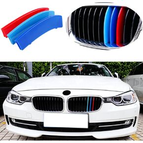Exact Fit ///M-Colored Grille Insert Trims Compatible With BMW 2013-2018 F30 F31 3 Series 320i 328i 330i 335i 340i M-Performance Black Kidney Grilles (8 Beams), NOT 11-Beam Standard Grille or 4 Series