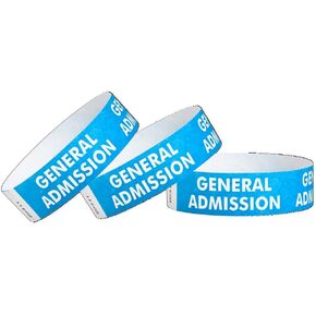 WristCo General Admission Tyvek Wristbands for Events - 500 Count ¾" x 10" - Waterproof Recyclable Comfortable Tear Resistant Paper Bracelets Wrist Bands for Concerts Festivals Admission Party