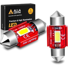 Alla Lighting 31mm DE3021 DE3022 LED Festoon Bulbs, 6000K Xenon White CAN-Bus Interior Dome, Map, Trunk, Step Courtesy Lights Lamps