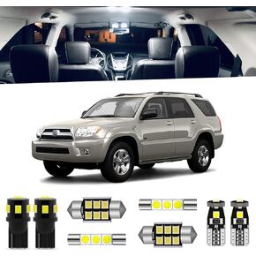 18-Pieces 4Runner LED Interior Light Kit Package for Toyota 4Runner 2003 2004 2005 2006 2007 2008 2009 White 6000K Interior LED Lighting Package + License Plate Lights, Install Tool