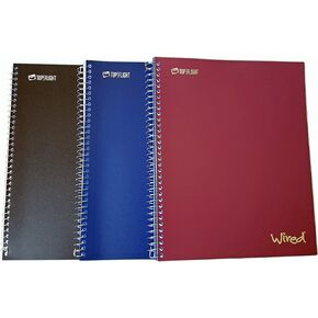Top Flight Wired 3-Subject Wirebound Notebook (Pack of 3)