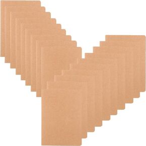 20 Pack Blank Small Pocket Notebook Journals Bulk with Thick Unlined Paper, 60 Pages, 5.5x3.5 inch, A6 Size, Easy to Carry, Kraft Cover, Diary Writing Sketchbook Subject Notebooks Planner