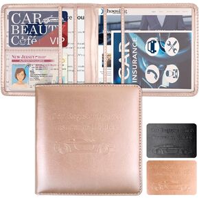 Car Auto Insurance Registration Document Wallet Holders - Automobile, Motorcycle, Truck, Trailer ID Holder,Visor Storage,Champange