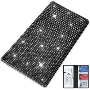 حامل بطاقة تسجيل السيارة والتأمين، منظم صندوق قفازات السيارة من الجلد الطبيعي، ملحقات السيارة اللامعة للنساء من الداخل، حجرة محفظة السيارة لوثيقة رخصة القيادة الأساسية، فضي in Kuwait