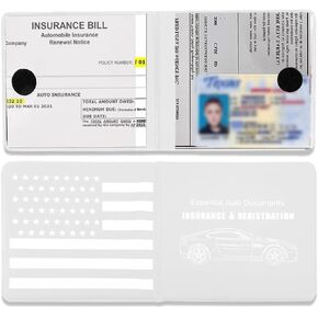 2PCS Auto Car Essential, Vehicles Glove Boxes, Car Registration and Insurance Holder, Car Interior Accessories Glove Box Organizers for Most Cars Storage Cards, Document, Driver License