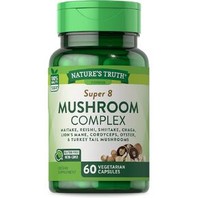 Nature's Truth Mushroom Supplement Capsules | 60 Count | Full Spectrum | Non-GMO, Gluten Free | Complex of Super 8 Mushrooms