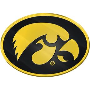 FANMATS 60528 Iowa Hawkeyes Heavy Duty Aluminum Embossed Color Emblem, Auto Emblem Decal