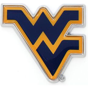 شعار سيارات West Virginia WVU Mountaineers المعدني (أزرق مع ذهبي قديم)