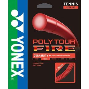 Yonex Unisex's Fire Poly Tour Fire12m Red String Set-1,2 mm, 1.2 mm/12 m