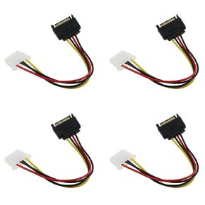 4PCS SATA 15Pin Male to 4Pin IDE Molex Female Cable for Serial ATA Hard Drives and CD ROM Drives