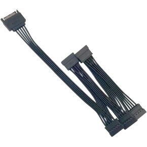 COMeap 15 Pin SATA Power Extension Hard Drive Cable 1 Male to 5 Female Splitter Adapter 24-inch(60CM)