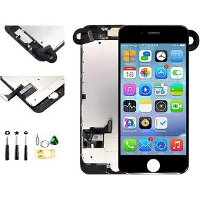 for iPhone 8 Plus 5.5 Inch Full Assembly Digitizer Display LCD Screen Replacement with Front Camera Facing Proximity Sensor Earpiece Speaker Repair Tools Kit Black