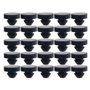 25pcs Rubber Push-in Ridged Stem Bumper Fits 6mm Hole Black