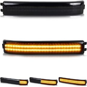 HERCOO Sequential LED Side Mirror Turn Signal Lights Amber Lamp Reflector Light Smoked Lens Assembly Compatible with Ford F150 2009-2014, Raptor 2010-2014, Pack of 2