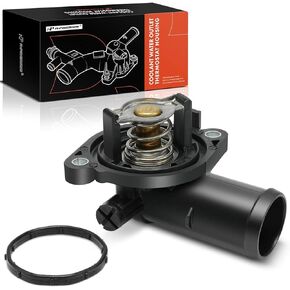 A-Premium Engine Coolant Thermostat Housing Assembly with Gasket Compatible with Jeep Cherokee Dodge Grand Caravan Journey Chrysler 200 Volkswagen Routan