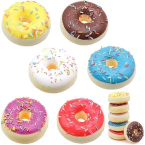 6 PCS Artificial Doughnuts for Display, Realistic Cute Fake Doughnut, Faux Doughnut Model for Bakery Shop Display, Photography Props, Home Decoration