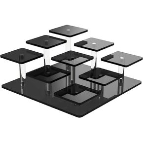 NiHome Acrylic Display Stand, 9-Tier Display Risers for Funko POP Figures Perfume Organizers Display Stand for Cupcake Dessert Collectibles Jewelry, Acrylic Display for Decoration and Organizer