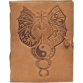 Handmade Leather Double Dragon Journal/Writing Notebook Diary/Bound Daily Notepad for Men & Women