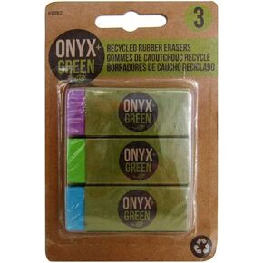 3-Pack Erasers with Sleeve, Recycled Rubber (2202)