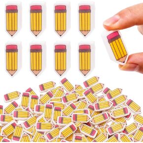 Whaline 60Pcs Back to School Eraser Pencil Shape Mini Erasers Cute Pencil Collection Erasers Classroom Stationery for First Day of School Party Favors Student Prize Homework Rewards Gift Filling