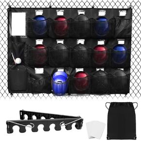 Baseball Helmet Bag with Bat Rack for 15 Players Baseball Softball Dugout Organizer Helmets Gloves Balls Organize Storage