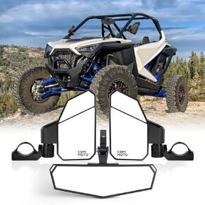 KEMIMOTO UTV Side Mirrors and Center Mirror Set, UTV Mirrors for 1.6"-2" Roll Bar Adjustable Rustproof Aluminum Clamp Compatible with Polaris RZR/Pioneer/Talon/Can Am X3/CFMOTO/Kawasaki/Teryx/Bennche