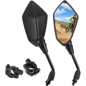 XYZCTEM Diamond Carbon Fiber be suitable All Motors and Dirt Bike ATV Rear View Mirrors Handle Bar Mount Clamp-Harley Davidson to Honda, Suzuki to Kawasaki, Yamaha and More