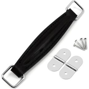 Guitar Amplifier Handle, PU Leather Internal Steel Leather Style Replacement Strap Handle Amp Handle Strap for Guitar Amplifiers Speaker,Black Vintage Style (BLACK)