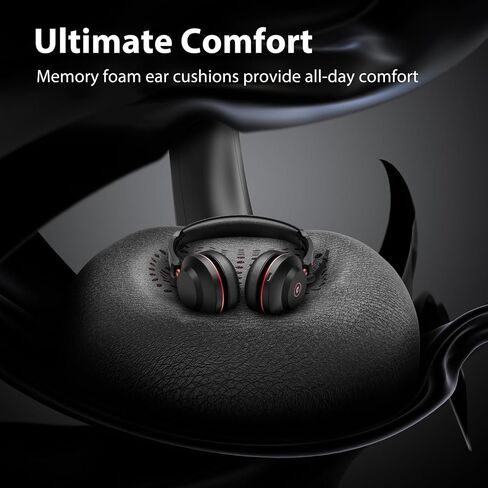 Bluetooth Headset, Wireless Headset with Microphone Dual Noise Canceling & USB Dongle, 45H QCC Bluetooth Headphones with Busy Light & Charging Base, Teams Answer for Work/Office/PC/Meeting/Zoom in Saudi Arabia