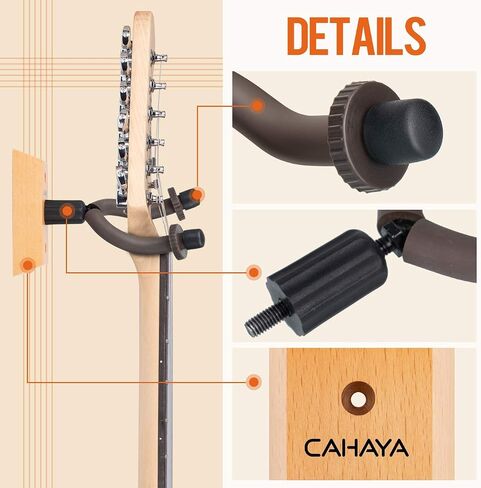 CAHAYA غيتار جدار جبل شماعات الغيتار الخشب السنانير جدار الوقوف مع نير قابل للتعديل للقيثارات الكهربائية الصوتية الكلاسيكية باس القيثارة المندولين بانجو CY0212 in Saudi Arabia