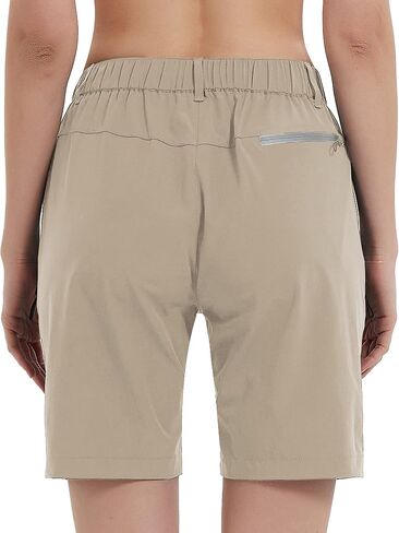 شورت برمودا نسائي سريع الجفاف من KPSUN للمشي لمسافات طويلة، شورت جولف نشط قابل للتمدد وطارد للماء، جيوب بسحاب in Kuwait