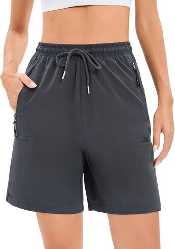 KOJOOIN Women's Cargo Shorts with 5 Pockets, Hiking Shorts Elastic High Waisted, Summer Athletic Workout Shorts Quick Dry in Saudi Arabia