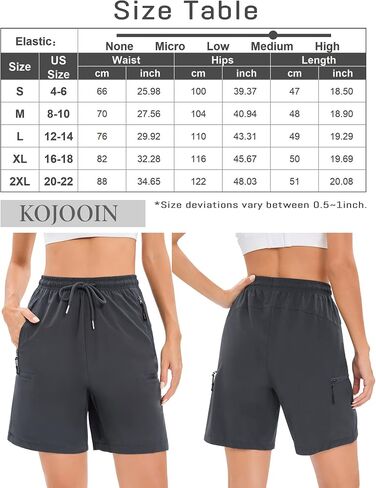 KOJOOIN Women's Cargo Shorts with 5 Pockets, Hiking Shorts Elastic High Waisted, Summer Athletic Workout Shorts Quick Dry in Saudi Arabia