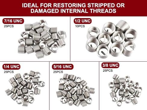 Stripped Thread Rethread Recoil Repair 131pcs Set Metric M5 M6 M8 M10 M12 in Saudi Arabia