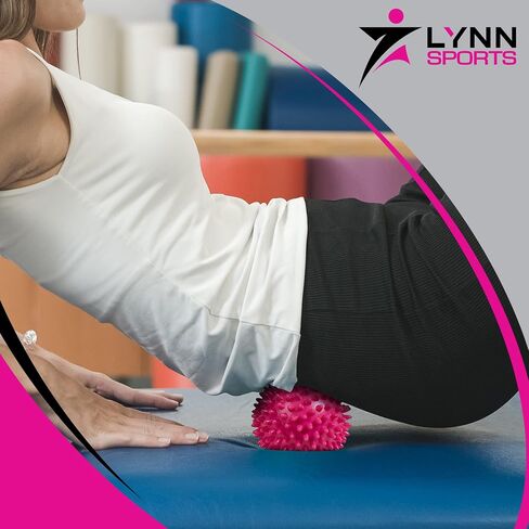 مجموعة أدوات التمرين الإسفنجية عالية الكثافة | 8 في 1 + حقيبة حمل (EVA Muscle Roller ick، 3 كرات تدليك و3 أربطة مقاومة) - علاج طبيعي لمنع الإصابات وتدليك الأنسجة العميقة، وردي in Saudi Arabia
