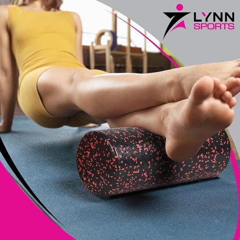 مجموعة أدوات التمرين الإسفنجية عالية الكثافة | 8 في 1 + حقيبة حمل (EVA Muscle Roller ick، 3 كرات تدليك و3 أربطة مقاومة) - علاج طبيعي لمنع الإصابات وتدليك الأنسجة العميقة، وردي in Saudi Arabia
