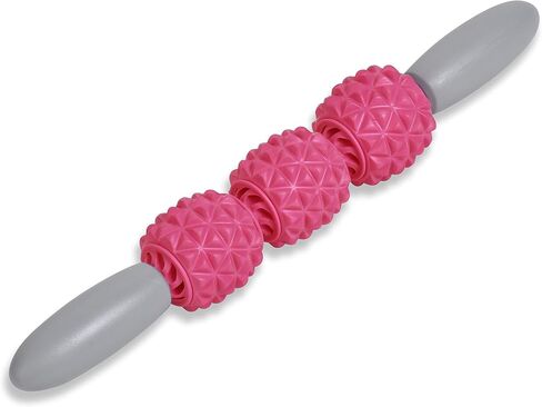 مجموعة أدوات التمرين الإسفنجية عالية الكثافة | 8 في 1 + حقيبة حمل (EVA Muscle Roller ick، 3 كرات تدليك و3 أربطة مقاومة) - علاج طبيعي لمنع الإصابات وتدليك الأنسجة العميقة، وردي in Saudi Arabia