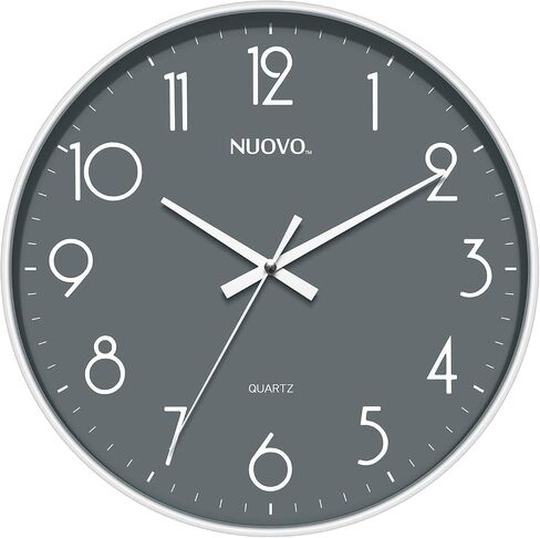 10 Inch Wooden Round Wall Clock Silent & Non-Ticking Retro Wall Clock Operated for Living Room Bedroom Kitchen(26 cm/ 10") in Kuwait