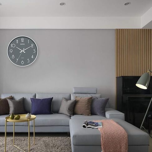 10 Inch Wooden Round Wall Clock Silent & Non-Ticking Retro Wall Clock Operated for Living Room Bedroom Kitchen(26 cm/ 10") in Kuwait