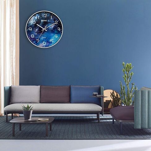 10 Inch Wooden Round Wall Clock Silent & Non-Ticking Retro Wall Clock Operated for Living Room Bedroom Kitchen(26 cm/ 10") in Kuwait
