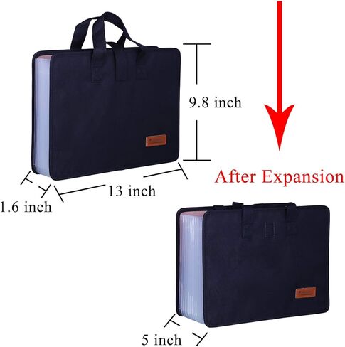 Antner 13 جيوب توسيع مجلد المستندات منظم المستندات مع مقبض، سعة كبيرة منظم الملفات الأكورديان المحمولة مجلدات الملفات بحجم A4 للمكتب أو الأعمال أو المدرسة أو المنزل، أسود in Kuwait