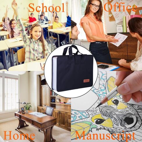 Antner 13 جيوب توسيع مجلد المستندات منظم المستندات مع مقبض، سعة كبيرة منظم الملفات الأكورديان المحمولة مجلدات الملفات بحجم A4 للمكتب أو الأعمال أو المدرسة أو المنزل، أسود in Kuwait