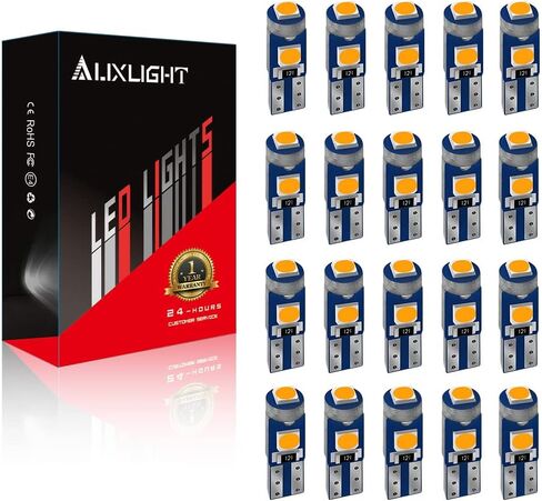 20 قطعة T5 LED لمبات أضواء لوحة القيادة 3030 شرائح 74 37 27 17 2721 بدائل للوحة العدادات ذات القبة الداخلية، 6000 كلفن أبيض in Kuwait