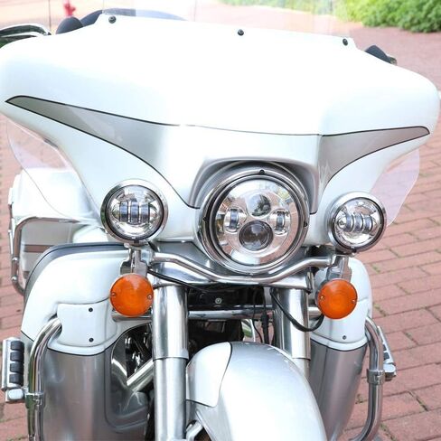 مصباح أمامي LED مقاس 7 بوصة، مصابيح ضباب 4.5 بوصة، عدسات مضادة للخدش، للتجول في Road King Ultra Classic Electra Street Glide Tri CVO Heritage Softail Slim Deluxe Fatboy Chrome in Saudi Arabia