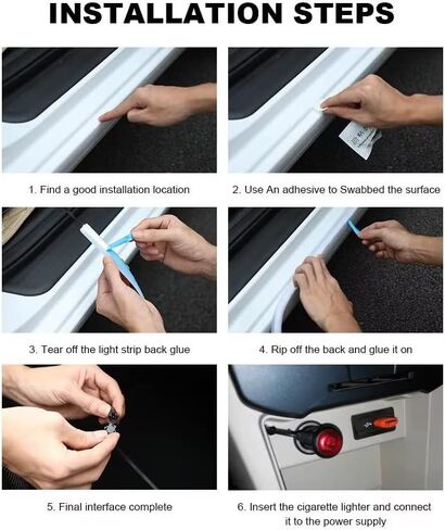 شريط إضاءة LED للسيارة، قطعتان من شرائط أضواء لوحة تشغيل الباب المرنة مقاس 70.86 بوصة، التحكم في التطبيق 16 مليون لون، مجموعات إضاءة نيون مقاومة للماء، أضواء الجو الخارجي للسيارة مع شاحن سيارة in Kuwait