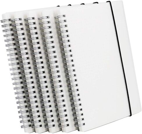 5 عبوات من دفاتر الملاحظات الشبكية ذات الغلاف الصلب الشفاف/مجلات رصاصة، دفاتر ملاحظات لموضوع مذكرات الكتابة، 80 ورقة (160 صفحة) - 8.35 × 5.75 بوصة، مقاس A5. in Kuwait