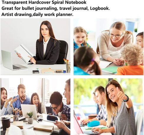 5 عبوات من دفاتر الملاحظات الشبكية ذات الغلاف الصلب الشفاف/مجلات رصاصة، دفاتر ملاحظات لموضوع مذكرات الكتابة، 80 ورقة (160 صفحة) - 8.35 × 5.75 بوصة، مقاس A5. in Kuwait