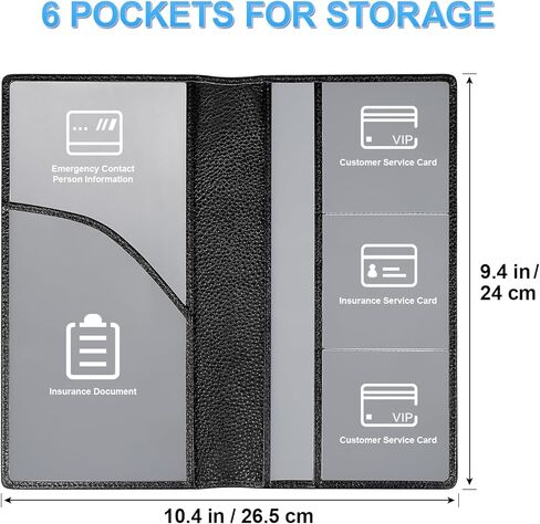 حامل بطاقة تسجيل السيارة والتأمين، منظم صندوق قفازات السيارة من الجلد الطبيعي، ملحقات السيارة اللامعة للنساء من الداخل، حجرة محفظة السيارة لوثيقة رخصة القيادة الأساسية، فضي in Kuwait
