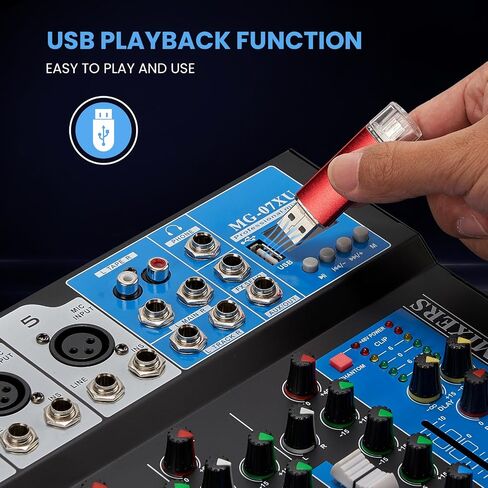 خلاط صوت 12 قناة، لوحة مزج دي جي احترافية لاسلكية، خلاط صوت بلوتوث مع MP3/USB، خلاط دي جي بقوة 48 فولت مع تأثيرات، لوحة صوت، مدخل/مخرج RCA للاستوديوهات والمبتدئين in Saudi Arabia